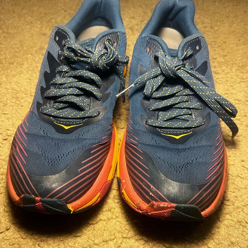 Hoka One One Blue and Orange Sneakers